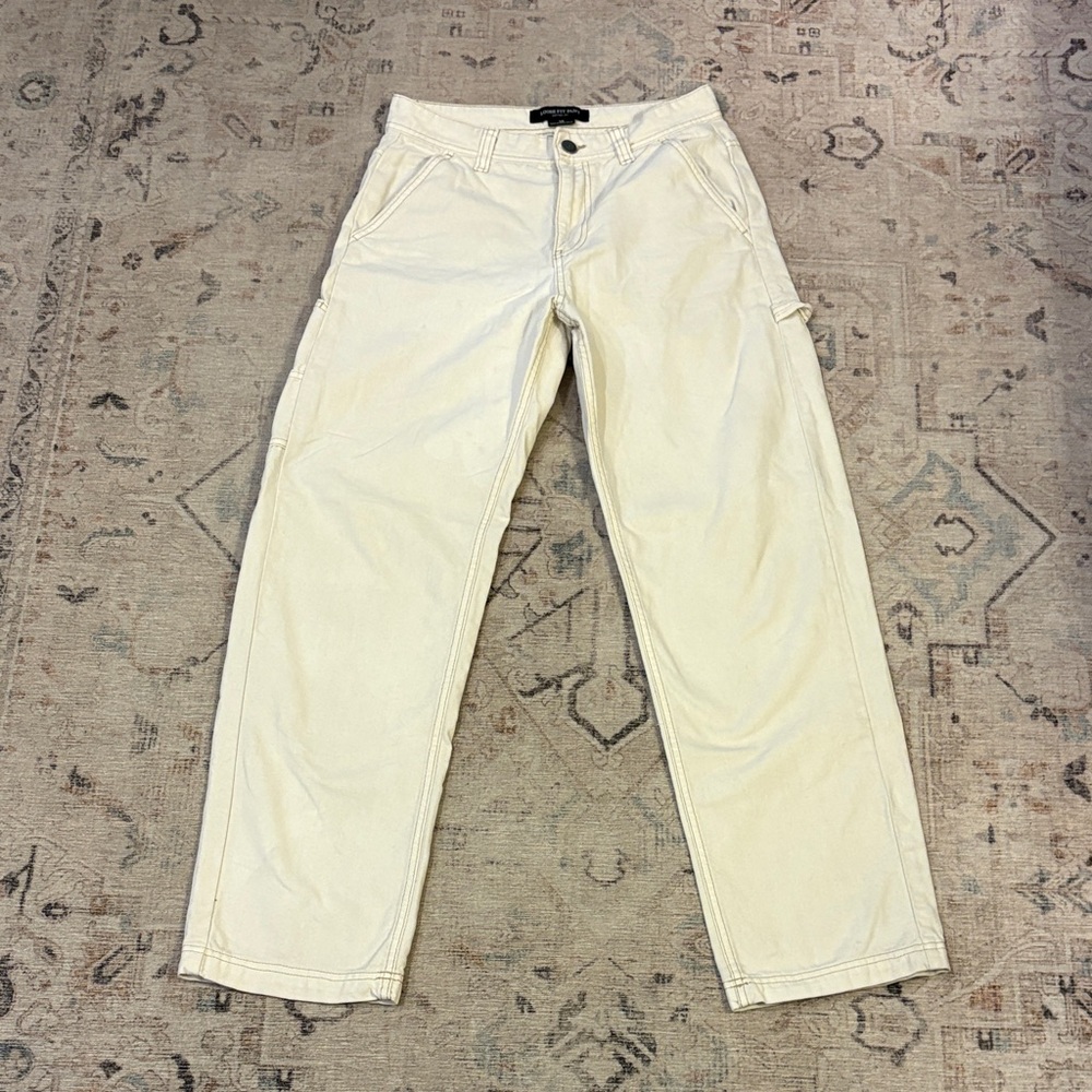 Cotton On Men's off white Carpenter pants